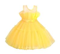 Lito Angels Vestido de Dama de Honor de Boda Vestido de Fiesta Elegante para Bebe Niñas Talla 12-24 Meses, Amarillo (Número de Etiqueta 80)