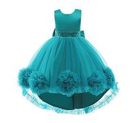 Lito Angels Vestido de Dama de Honor de Boda Vestido de Fiesta Elegante para Niñas Pequeñas Talla 6-7 años, Verde Azulado (Número de Etiqueta 130)