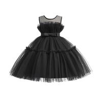 Lito Angels Vestido de Dama de Honor de Boda Vestido de Fiesta Elegante para Niñas Talla 4-5 años, Negro (Número de Etiqueta 110)
