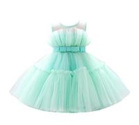 Lito Angels Vestido de Dama de Honor de Boda Vestido de Fiesta Elegante para Niñas Talla 6-7 años, Verde Claro (Número de Etiqueta 120)