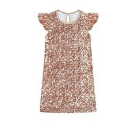 Lito Angels Vestido de Fiesta con Lentejuelas para Niñas, Elegante y Brillante para Cumpleaños o Boda, Edad 4-5, Dorado Champán