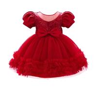 Lito Angels Vestido de Tul para Niñas Bebés Traje de Damita de Honor Flower Girl para Bodas y Eventos Especiales (9 Meses, Rojo Burdeos)