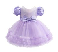 Lito Angels Vestido de Tul para Niñas Bebés Traje de Damita de Honor Flower Girl para Bodas y Eventos Especiales (12 Meses, Púrpura)