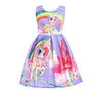 Lito Angels Vestido de Unicornio para Niñas Pequeñas, Ropa Casual de Verano, Talla 3-4 años, Estilo C - Morado
