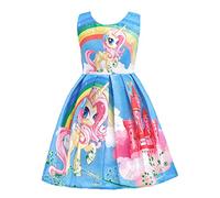 Lito Angels Vestido de Unicornio para Niñas, Ropa Casual de Verano, Talla 5-6 años, Estilo C - Azul