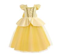 Lito Angels Vestido Disfraz Princesa Belle la Bella y la Bestia Fiesta Cumpleaños Carnaval para Niñas Pequeñas Talla 3-4 Años, Amarillo (Número de etiqueta 110)