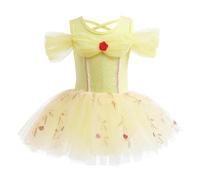 Lito Angels Vestido Maillot Ballet Ropa de Danza con Falda Tutu Disfraz Vestido Princesa Belle Bailarina para Niñas Pequeñas Cumpleaños Fotos Talla 3-4 años 104