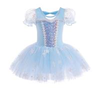 Lito Angels Vestido Maillot Ballet Ropa de Danza con Falda Tutu Disfraz Vestido Princesa Elsa Bailarina para Niñas Pequeñas Cumpleaños Fotos Talla 6-7 años 122