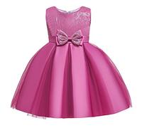 Lito Angels Vestidos Elegante Niña en Lentejuela y Tul Rosa, para Boda Fiesta Ceremonia, Talla 4-5 años 428