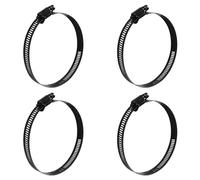 Litoexpe Abrazadera de manguera de engranaje sin fin de acero inoxidable de 4 pulgadas, 4 piezas, rango de tamaño ajustable de 78-101 mm, abrazadera de línea de combustible para fontanería automotriz
