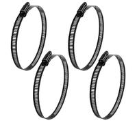 Litoexpe Abrazadera de manguera de engranaje sin fin de acero inoxidable de 5 pulgadas, 4 piezas, rango de tamaño ajustable de 105-127 mm, abrazadera de línea de combustible para fontanería,