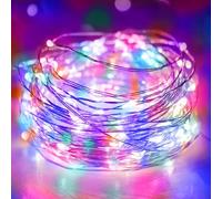 litogo Lote de 1 guirlande lumineuse pequeña a pilas con temporizador, 3 m, 30 LED, cable de cobre Fairy Lights, guirlande LED a pila para fiesta, Navidad, Halloween, boda, decoración