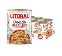 LITORAL Cocido Madrileño - Plato Preparado Sin Gluten - Pack de 6x425g - Total: 2.55kg