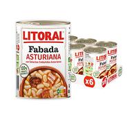 LITORAL Fabada Asturiana - Plato Preparado de Fabada Asturiana Sin Gluten - Pack de 6x420 g