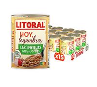Litoral Hoy Legumbres Lentejas con su sofrito - Plato Preparado Sin Gluten - Pack de 15 x 425g - Total: 6.375 kg