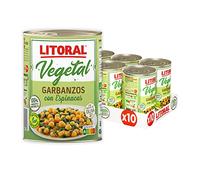Litoral Vegetal Garbanzos con Espinacas - Plato Preparado Sin Gluten - Pack de 10x425g - Total: 4.25kg