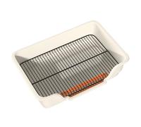 Litter Box - Bandeja de inodoro extraíble de acero inoxidable con rejilla de acero inoxidable | Puppy Potty Training Toilet Tray for Pets Cats Animals Indoor Outdoor Household Apartments Homes and