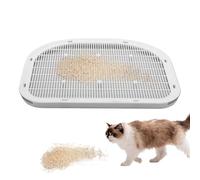 Litter Box, Cat Litters Step, Elevated Washable Mat Tray, 19.29x14.96x1.18 Inches, Portable Compact Versatile Ideal for Senior Cats Kittens Carpeted Floors Household Corners