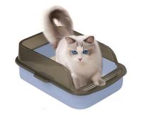 Litter Box, Leak-Proof Cat Pan, Hygienic Odor Control, Easy To Clean Build, High Sided Structure, Ideal for Home Indoor Use Pets Kittens Toilet Training, 15.35x11.02x5.71 Inches
