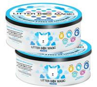 Litter Box Magic Tarro desodorante para gatos (16 onzas, paquete de 2) aroma fresco, ambientador para olores de mascotas de la caja de arena, gel para eliminar olores en un frasco, eliminador de