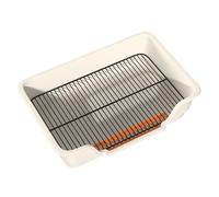 Litter Box - Stainless Steel Rabbit Litter Box With Sifting Tray | Simplifies Pet Training | Removable Stainless Steel Grid Potty Toilet With Durable PP 43x30x13cm | For Puppy Owners Cat Lovers Apartm