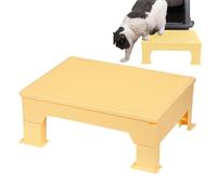 Litter Box Step, Pedal Stairs Stool, Height Adjustable Ramp, Non-Slip Filter Grid for Short-Legged and Senior Cats, Reduces Litter Tracking, 16.54x12.6x6.3 Inches