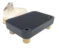 Litter Box Step - Senior Cat Litter Step with Filter Function | Anti-Tracking Poop Tray Stair for Indoor Outdoor Use Home Apartment Living Room Veterinary Pet Care Area 30 x 20.7 x 9 cm Black White