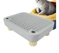 Litter Box Step, Senior Cat Litter Step with Filter Function, Anti-Tracking Poop Tray Stair for Indoor or Outdoor Use, Easy Access Platforms for Kittens Cats and Elderly Pets