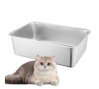 litterBoxes for Cats, catToilet Metal litterBox, 23.62x15.75x7.87 Inches Non-Stick catPoop Box Splash-Proof, Stainless Steel Large litterBox, catBoxes Easy to Clean