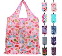 Litthing 10PCS Bolsa de Compras Reutilizable Plegable Tote Bag Ecológicas Portátil Durable Impermeable Lavable a Máquina para Lavandería Compras Deportivas Comestibles