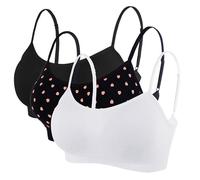 Litthing Sujetador de estilo deportivo - Sujetador cómodo sin costuras Para Mujer Extra Grande Negro + blanco + negro Corazón Ave