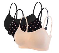 Litthing Sujetador de estilo deportivo - Sujetador cómodo sin costuras Para Mujer Extra Grande Negro + silla + negro con el corazón