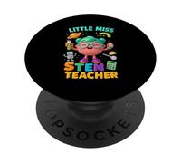 Little a Miss Stem - Elemento matemático de Dibujos Animados para Profesor PopSockets PopGrip Adhesivo