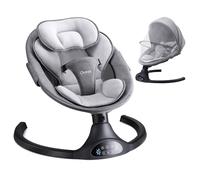 Little Angels - Mecedora eléctrica y columpio portátil para bebé niño o niña, 5 velocidades de balanceo, 3 posiciones de asiento, Bluetooth y 10 música