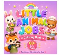 Little Animal Jobs Coloring Book: 60+ Cute Career Adventures for Kids Ages 4-8