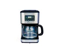 LITTLE BALANCE 8630 Café Control, Cafetera Filtro, Programable 24h, Jarra de cristal, 12 tazas, 900 W, Acabados Inox, Negro