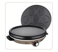 LITTLE BALANCE 8694 - Estera duo 1000 nuez moscada, Crepera eléctrica 2 en 1: Panqueques y Panqueques, 2 placas extraíbles, antiadherentes, sin PFAS, termostato ajustable, 1000 W, nuez moscada