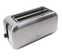 LITTLE BALANCE 8697 Dual Inox, Tostadora, 2 ranuras largas para 4 rebanadas de pan, cajón para recolectar migajas, 1450 W, todo acero inoxidable