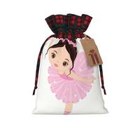 Little Ballerina Dancing Girl - Bolsa de Navidad a juego con diseño de niña bailando con cordón para fiesta de Navidad, embalaje de regalo