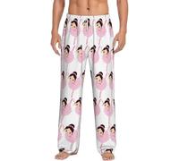 Little Ballerina Dancing Girl - Pantalones de pijama para hombre, ropa de dormir suave, con bolsillos y cordón, blanco, XXXL
