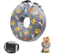 Little Bean Collar isabelino inflable para perro, collar de cono suave para perro, almohada protectora suave para recuperación para perros grandes, evita que las mascotas laman la curación de heridas