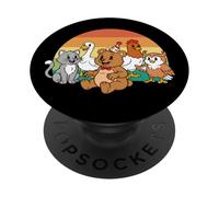 Little Bear Birthday Squad Y2K Animal Party Matching Retro PopSockets PopGrip Adhesivo