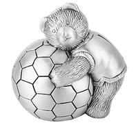 Little Bear Football Money Box Moned Saving Pot Piggy Bank Decoración del hogar para la Sala de la Sala de niños Aleación de Zinc 9.2 x 8.4 x 9.7 cm