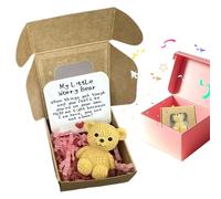Little Bear in a Box, Mini Worry Bear Keepsake Figurine 2.17x2.17x0.98 Inches, Handmade Pocket Animal Charm with Gift for Adults Kids Women Friends Encouragement Good Luck Memory Token
