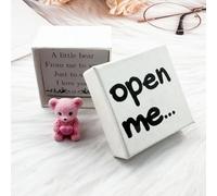 Little Bear in Box, My Little Worry Bears, mini osos de bolsillo con tarjeta alentadora, adorable oso de apoyo positivo emocional, regalos de relación para cumpleaños, día de San Valentín, amigos