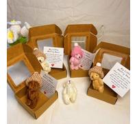 Little Bear in Box, Osito de Peluche en Caja con Gorrito, Muñeco Hecho a Mano con Tarjeta de Apoyo, Regalo Emotivo para Amigos, Despedida, Ánimo o Situaciones Difíciles(1 Set)