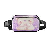 Little Bear - Riñonera para mujeres y hombres, multiusos, con correa ajustable, para viajes, compras, correr, Little Bear Purple, 1 size