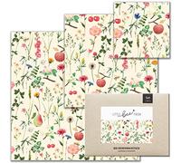 little bee fresh Bio-Bienenwachstücher Starter-Set aus Deutschland - Wachspapier für Lebensmittel - natürlich & plastikfrei frisch - Handgemachtes Wachstuch aus Bio-Rohstoffen S/M/L (Streuobstwiese)