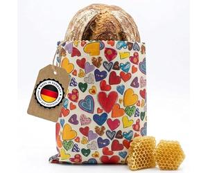 little bee fresh Paño de cera de abejas orgánico en bolsa grande de Alemania, mantiene los alimentos naturales, bonitos y frescos sin plástico. Hecho a mano con materias primas orgánicas (corazones)