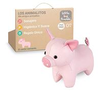 Los Tiny Friends de Little Big Friends | Sonajeros para bebé | Animales blanditos | Fáciles de limpiar | Decoración para habitación de bebé | El cerdo Leonardo